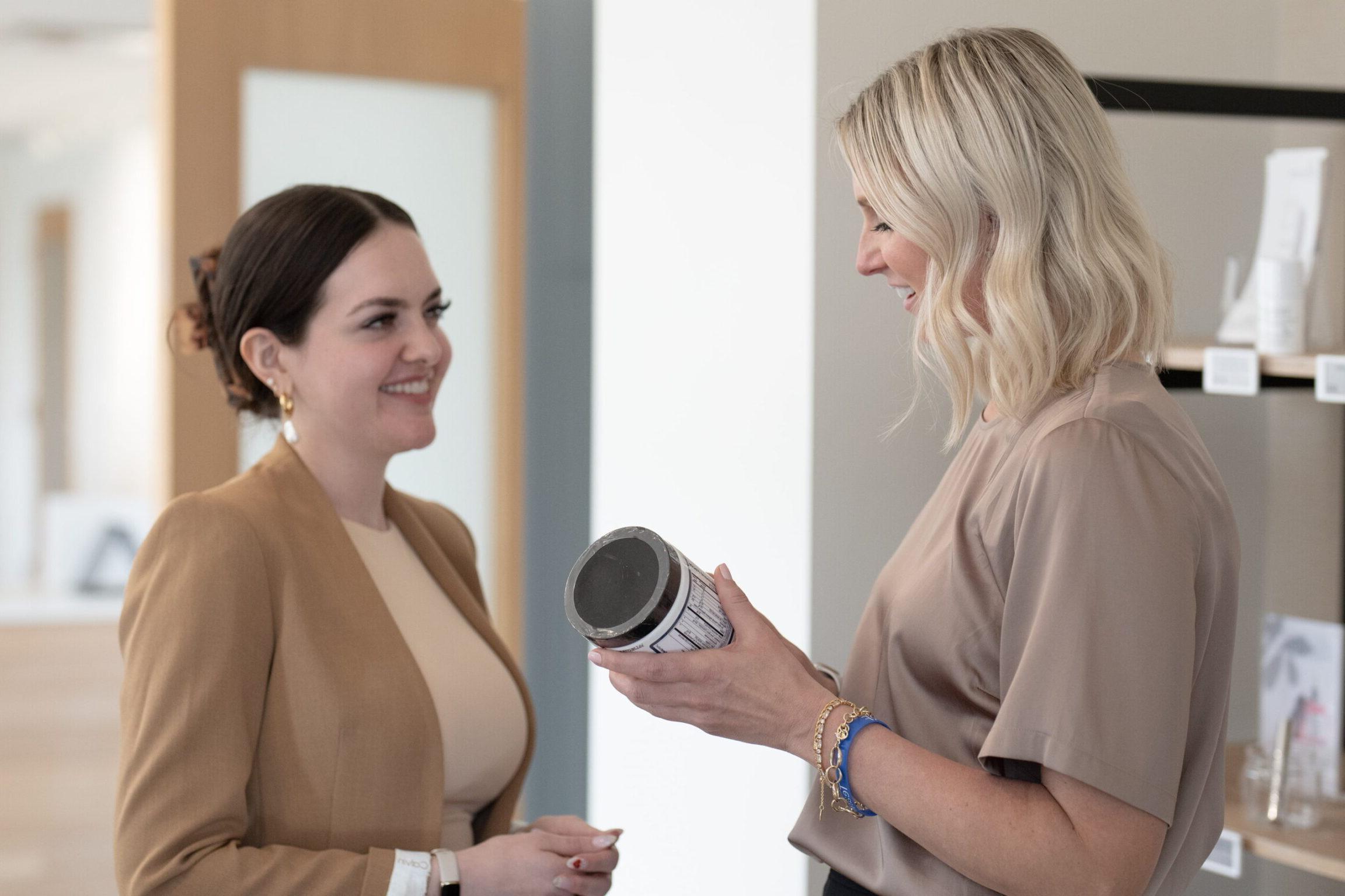 Colleen working with an Ozempic patient in the office